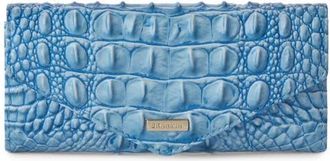 Brahmin Veronica Croc Embossed Leather Wallet in Aura Blue at Nordstrom