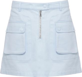 Casablanca Katoenen Minirok - Dames - Korte rokken - Blauw - S - Katoen - Rokken