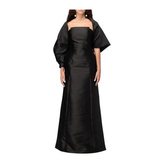 Alberta Ferretti Dames, Jurken, Zwart, Maat: XS Satijn