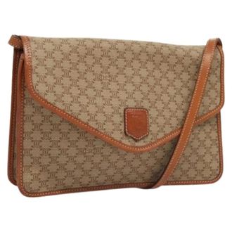 Celine Pre-owned Cross Body Bags, female, Beige, Size: ONE SIZE Pre-owned Vintage macadam shoulder bag
