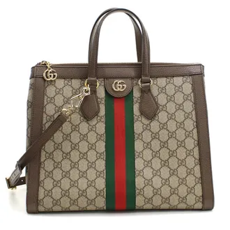 Gucci Beige Gg Supreme Leather Tote Bag (Pre-Owned)