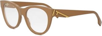 Fendi Ladies Black Round Eyeglass Frames FE50101I 045