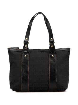 Fendi Borsa a mano in tela con motivo Zucchino 2000-2010 - Nero