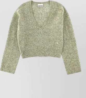 Ganni v-neck regular-fit sweater