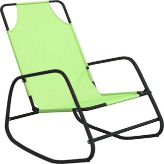 vidaXL Tumbona Mecedora De Acero Y Textilene Verde Vidaxl