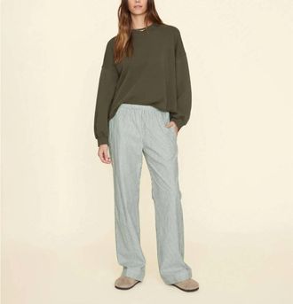 Xirena Piper Wide Leg Pull On Pant In Sage//white