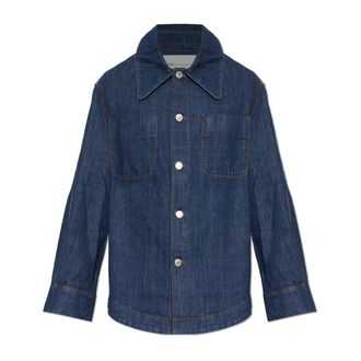 Ami Denim Shirts, male, Blue, Size: L Oversized Denim Shirt