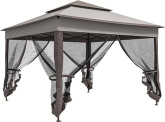 OUTSUNNY Carpa plegable 325x325x270 cm gris