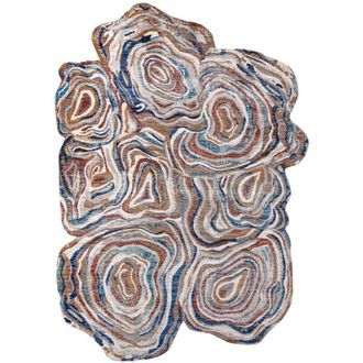 RugsX Rugsx - Alfombra Tine 75312a &Aacute;rbol Madera - Moderno, Forma Irregular Terracota / Azul Multicolour 195x290 Cm