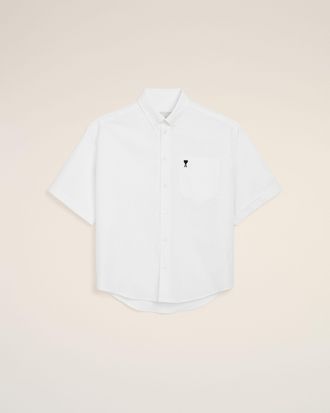 Ami White Cotton Boxy Embroidered Ami De Coeur White - 36 - for Men