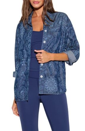 Spiritual Gangster Mandala Spirit Haven Shirt in Indigo at Nordstrom, Size X-Small