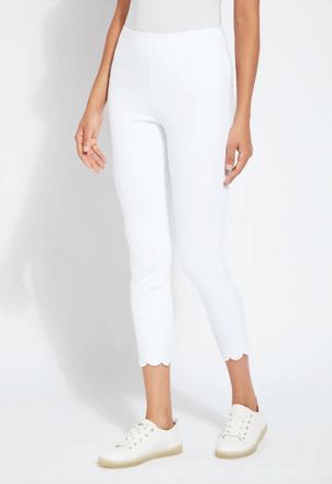Lyss&eacute; Scallop Hem Pants In White