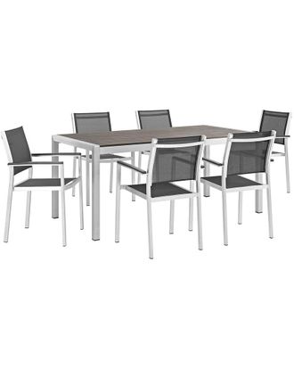 ModWay Shore 7Pc Outdoor Patio Aluminum Dining Set