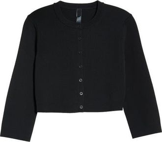 SKIMS Crop Cardigan in Obsidian at Nordstrom, Size Xx-Small