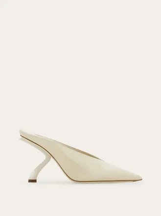 Ferragamo Women S-shaped heel mule Beige Size 2.5