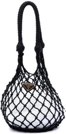 Prada Pre-owned Mesh Bucket Bag - Dames - Vintage Tas - Zwart - ONE Size - Leer - Vintage
