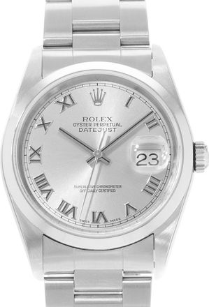 Rolex Pre-owned Rolex Datejust 36 Automatic Chronometer Silver Dial Mens Watch 16200 SRO