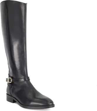 Dune London Womens Ladies Talias - Leather Metal Buckle Knee High Boots - Black - Size UK 5