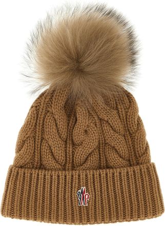 Moncler Pompon Braided Cap Hats Brown