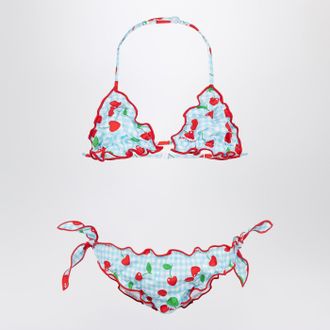 MC2 Saint Barth Cris bikini with Vichy and cherries pattern