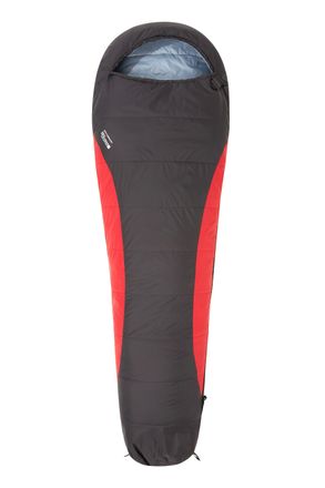 Mountain Warehouse Extreme Lightweight Down Unisex Sleeping Bag with Hood Mummy Shape Camping Accessory Red