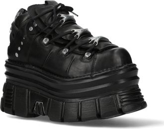 New Rock M-106-C178 Black Tower Gothic Punk Chunky Ankle Boots