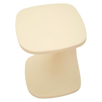 Dmora Mesa De Centro Bagan, Apta Para Interior/exterior, Forma Rectangular, Tablero Blanco, 44x54x44h Cm Blanco Crema
