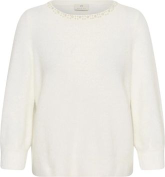 Kaffe Round-neck Truien - Dames - Ronde hals truien - Wit - 2XL - Truien & Vesten