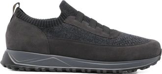 Doucal's Brown Unique Texture Rugged Sole Leather Sneakers