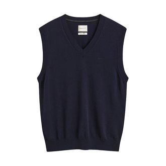 GANT Jersey de pico - Knitwear - Hombre - Azul - 2XL