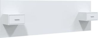 vidaXL Cabecero de cama con mesitas madera contrachapada blanco Vidaxl