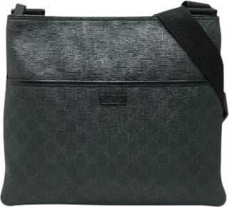 Gucci Pre-owned Cross Body Bags, male, Black, Size: ONE SIZE Pre-owned GG Supreme PVC Shoulder Bag