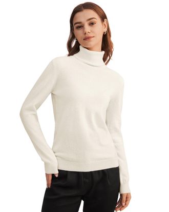 LilySilk Pure Cashmere Turtleneck Sweater For Women