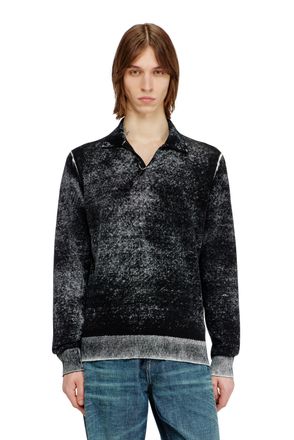 Diesel Polo jumper with faded reverse print - Knitwear - Man - Multicolor