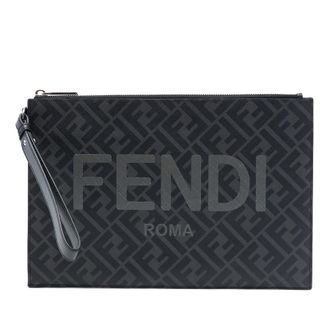 Fendi Pre-owned Fendi Zucca Coated Canvas FF 1974 Diagonal Logo Flat Pouch Ladies 0MEEIVCCXDCW7IQE