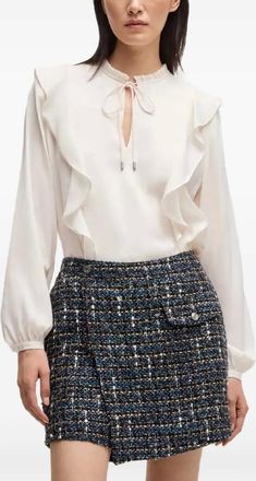 BOSS Blusa con ruches - Toni neutri