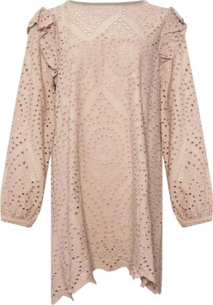 Tiffany & Co. Dalia Midi L/s Jurk - Dames - Casual kleedjes - Bruin - M/L - Kleedjes