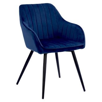 Happy Garden Silla de estilo vintage en terciopelo azul