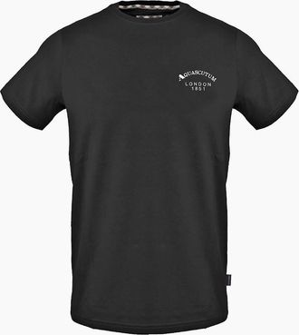 Aquascutum Mens Regular Fit Crew Neck Short Sleeve T-Shirt - Black - Size: 2X large