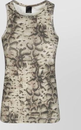 Pinko sleeveless top animal print ribbed blend
