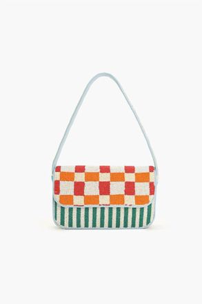 America & Beyond Womens Stripe Shoulder Bag In Sunset Check