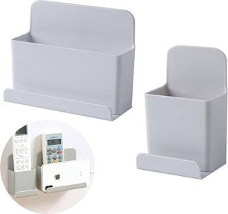 No Brand Paquete De 2 Cajas De Almacenamiento - Con Control Remoto - Autoadhesivas - Organizador De Pared - Soporte Para Tel&eacute;fono Que No Da&ntilde;a El Dispositivo - 