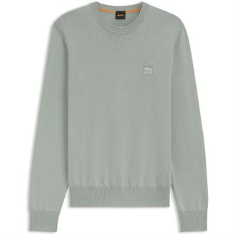 HUGO BOSS Heren Boss Kanovano Crew Neck Trui in Open Groen 351