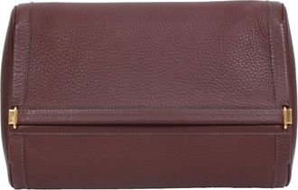 Herm&egrave;s Bordeaux Taurillon Clemence Leather Clutch Bag (Pre-Owned)