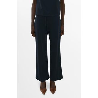 Mango Straight Leg Knit Pants in Navy at Nordstrom, Size X-Small