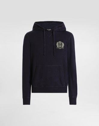 Dolce & Gabbana Smooth Cashmere Sweatshirt - Man Sweaters And Cardigans Blue 50