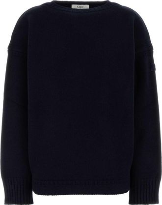 Chloé Dark Blue Wool Blend Sweater