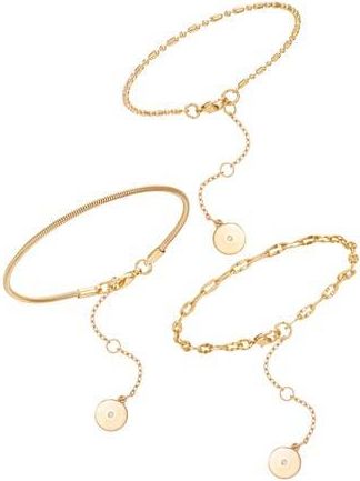 Vince Camuto Set of 3 Stackable Chain Bracelets in Goldtone at Nordstrom Rack
