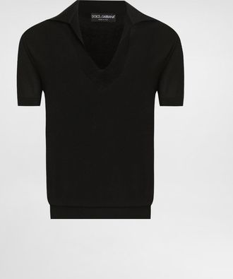 Dolce & Gabbana Cashmere Polo Pullover - Woman Sweaters And Cardigans Black 38