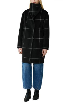 Soia & Kyo Jackie Wool Blend Longline Coat In Black-Powder